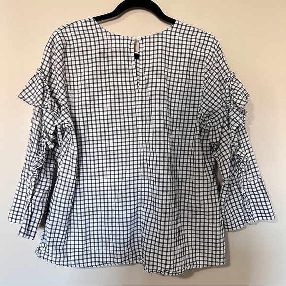 VELVET BY GRAHAM & SPENCER Check Ruffle Yoke Top - Picture 4 of 8